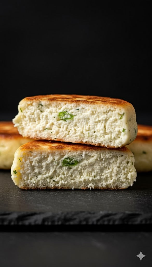 Georgian-Style  Syrniki with Suluguni & Herbs, (5 pcs, frozen)