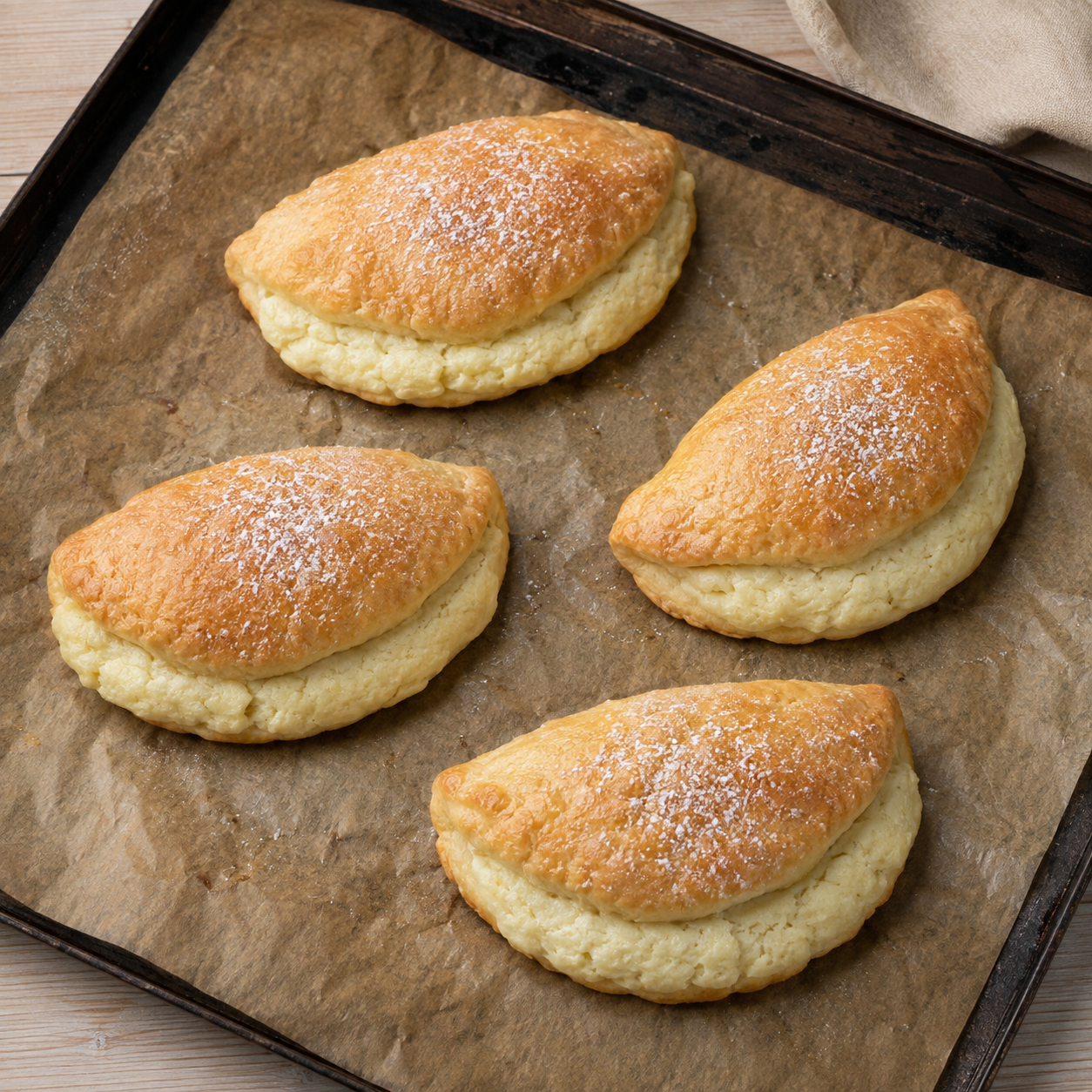 Farmer’s Cheese Sochniki (Mini Sweets with Farmer’s Cheese), 4 pieces