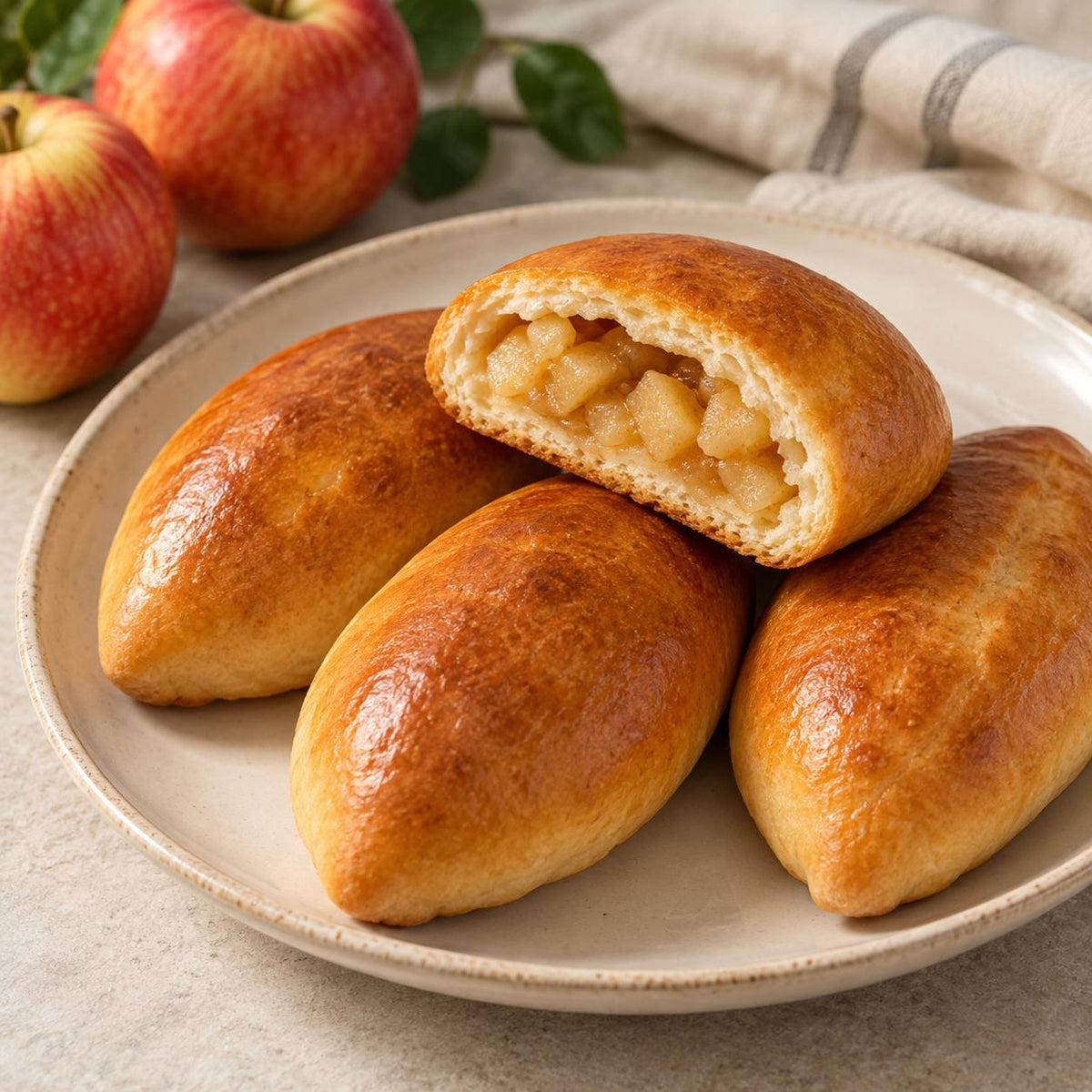 Apple Pirozhki (Mini Pies with Apple), 4 pieces
