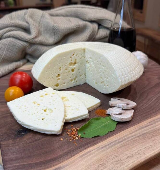Ossetian cheese (brynza). Middle-salty, ripe.