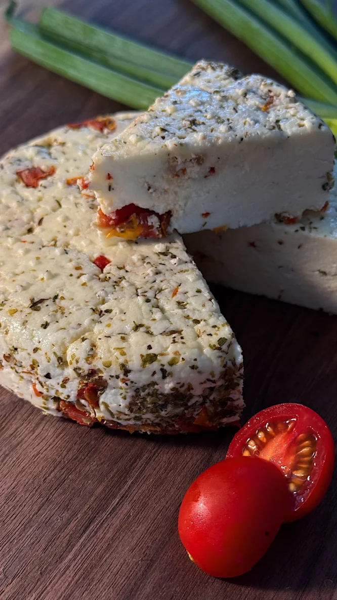 Adyghe cheese with Provencal herbs and sun-dried tomatoes