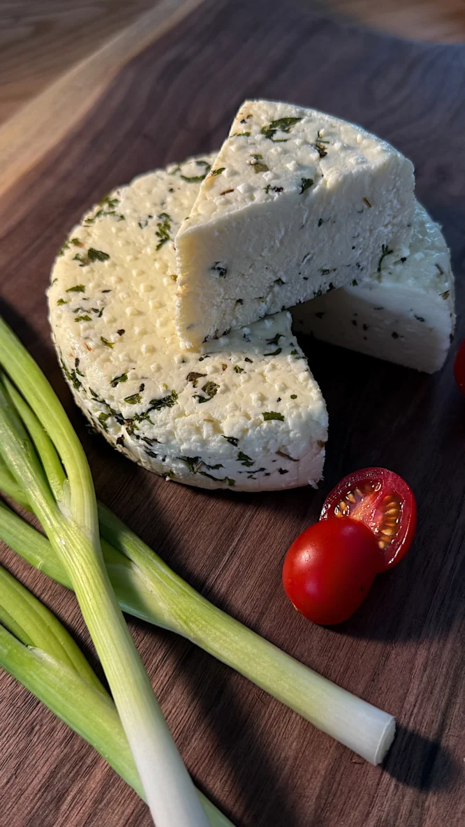 Adyghe cheese with herbs and garlic
